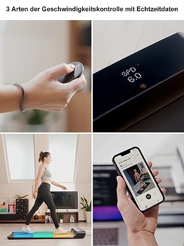 Foto von WalkingPad A1 Pro Laufband Klappbar bis 6km/h, 932W 1.25HP Laufband Schreibtisch Ultraflach Walking Pad für Zuhause & im Büro 105KG Max