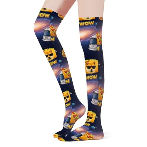 Novelty Thigh High Stockings Colorful Crazy For Cosplay Leg Warm Decor2