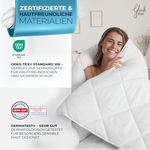 Glückstoff® Sommerdecke 155x220 cm - Dünne & Kühlende Sommerbettdecke – Ansicht 6