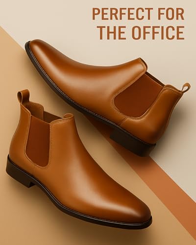 Image of Kraasa Men's Slip On Fashion Chelsea Boots | High Tops, Soft Cushioned Insole, Comfortable Fit, Trendy, Stylish Boots