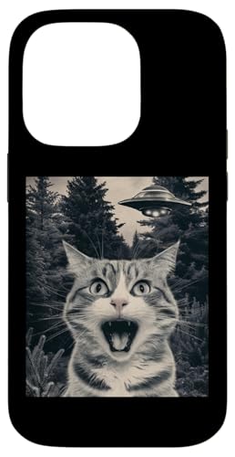 Funny Cat Selfie with UFOs - Alien Adventure Tee �X�}�z�P�[�X iPhone 14 Pro �p