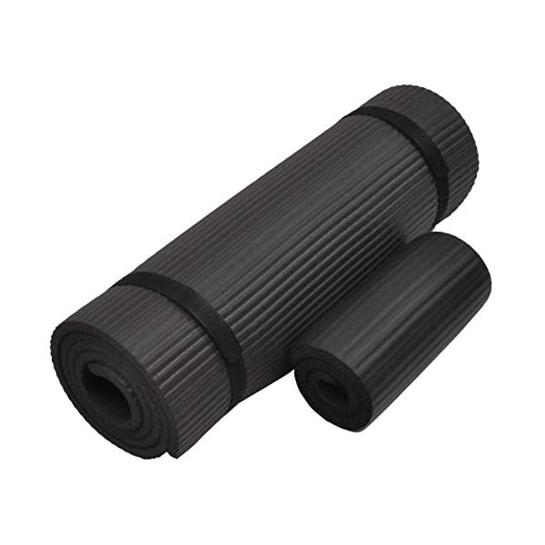 Fitvids 1/2-Inch Extra Thick High Density Anti-Tear Exercise Yoga Mat with Knee Pad and Carrying Strap