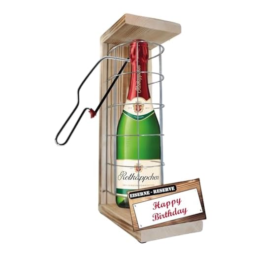 Happy Birthday - Eiserne Reserve mit einer Flasche Rotkäppchen Sekt 0,75L incl. Säge - lustiges witziges Geburtstag Geschenk, Geschenkidee für Mann und Frau, Geschenke zum Geburtstag
