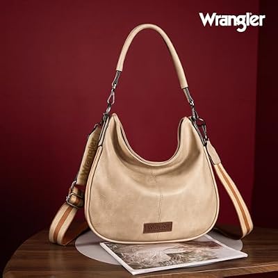 Wrangler Hobo Bags Crossbody Bag for Women Shoulder Purse Handbags with Adjustable Strap