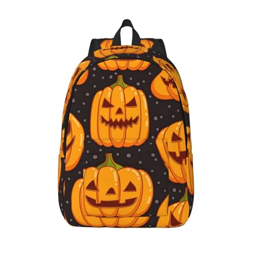 Sac à dos en toile WURTON imprimé citrouille d'Halloween polyvalent mixte