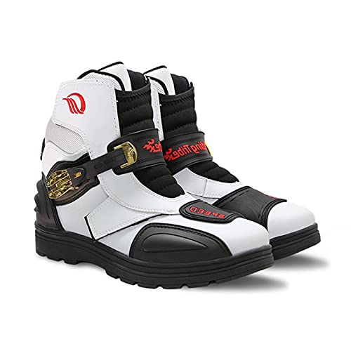 BSTL Stivali da Moto in Pelle Stivali da Motociclista da Motociclista Scarpe da...
