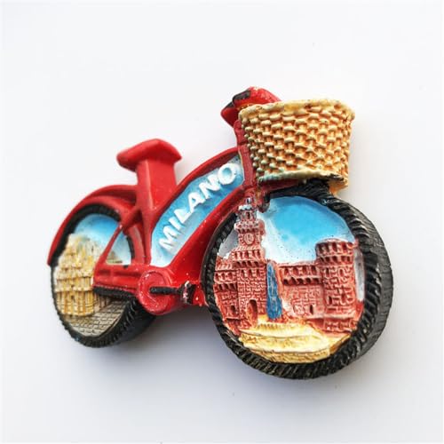 Imán para nevera 3D Bike Milan Italy decorativo miniatura 4