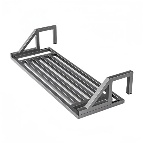 物干しラック 窓枠 手すり ベランダ用、引っ掛けタイプ 乾燥ラック、布団も干せる タオルハンガー 屋外 洗濯ハンガー、省スペース 物干し台 ハンガーラック 物干し竿 物干しラック、炭素鋼製 錆びにくい 風に強い 靴干し (グレー,40cm)