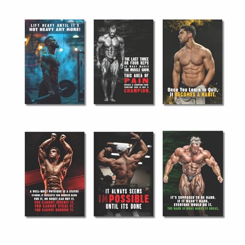 Image of MELDORA STUDIOS Motivational Workout Posters for Gym & Room|Stylish Fitness Wall Art with Inspirational Quotes, Designed for Home Decor & Fitness Enthusiasts (set of 8, 12x18 inch)
