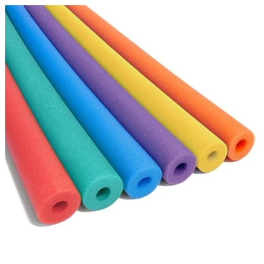 Oodles of Noodles Deluxe Foam Pool Swim Noodles - 6 Pack Asst 52 Inch Wholesale Pricing Bulk Pack and Free Connector