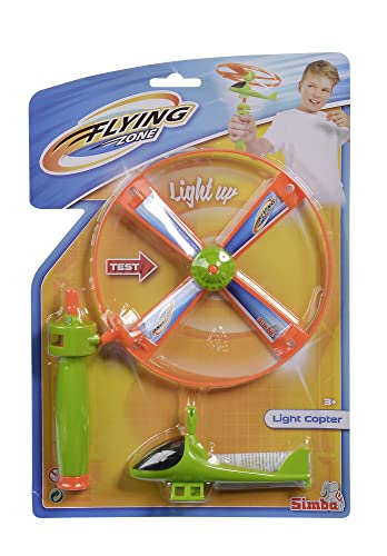 Simba 107206455 - Licht Propeller Flugspiel, 2-Fach Sortiert, es Wird nur EIN Artikel geliefert, mit Licht, Starter mit Seilzug, ab 3 Jahre