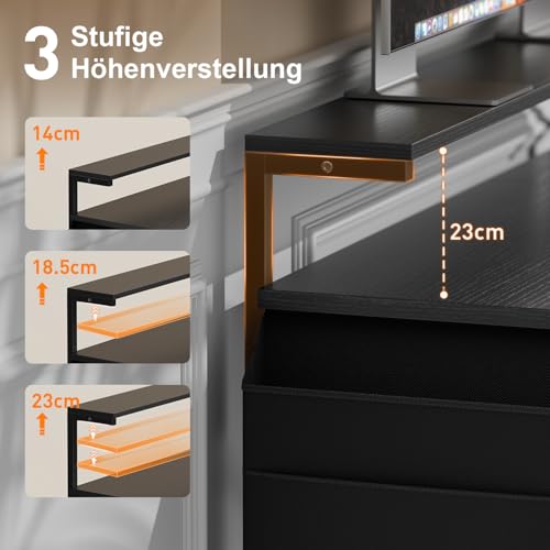 Bureau d'ordinateur avec LED HLONONE 120cm table noir
