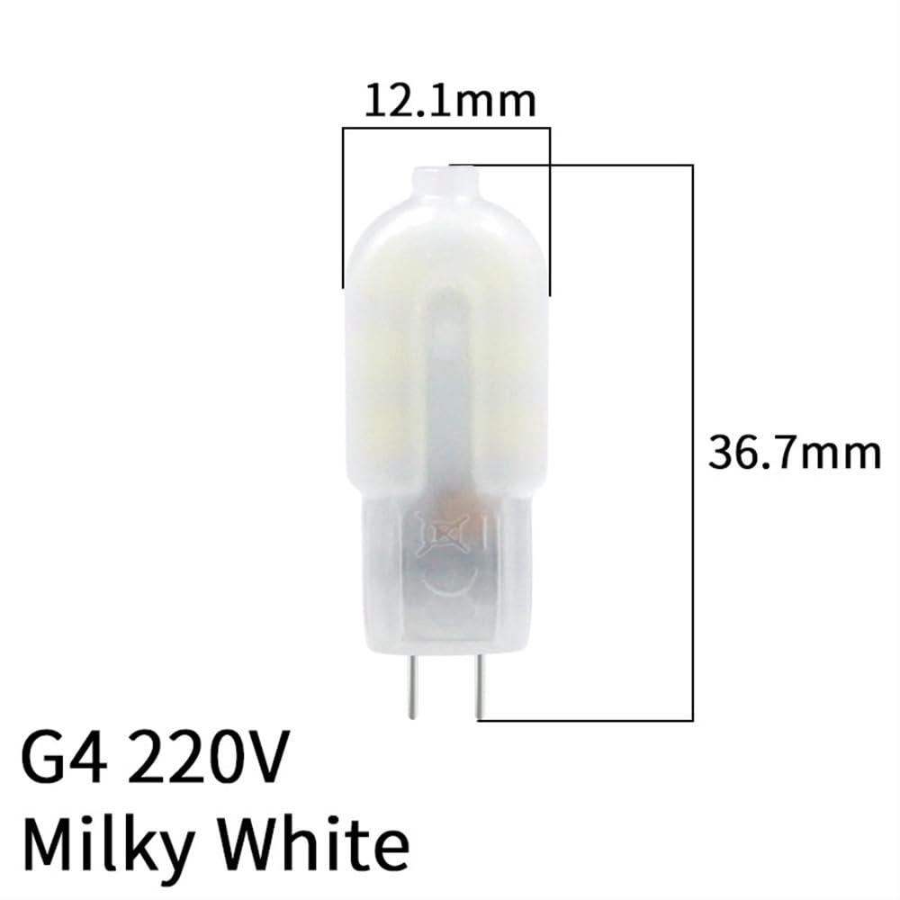 YSJX Lighting, Confezione da 20, Lampadina a LED Faretto G4/G9 AC220V 2W SMD2835 Lampadario a LED con copertura trasparente/lattiginosa(Cold White,G9 220V Milky)