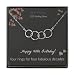 EFYTAL Happy 40th Birthday Gifts for Women Necklace, Sterling Silver 4 Rings Four Decades Necklaces Gift Ideas