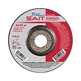 United Abrasives SAIT 20079 Type 27 6-Inch x 1/4-Inch x 7/8-Inch Grade A24R Long Life Depressed Center Grinding Wheels, 25-Pack