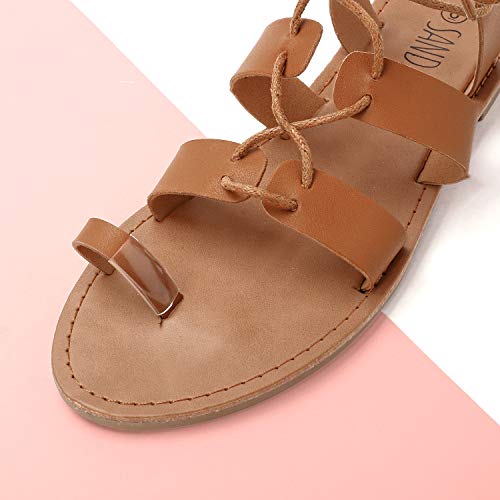 SANDALUP Tie Up Flat Gladiator Roman Sandals for Women4