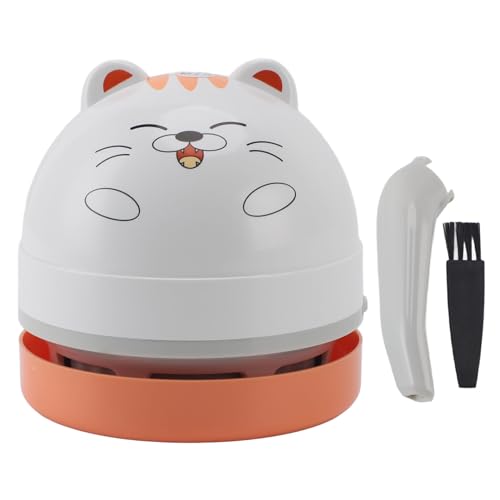 Mini Desktop Vacuum Cleaner AA Battery Powered, Handheld Portable Cordless Vacuum Cleaner, Ideal for Desk, Home, Car (Cat)