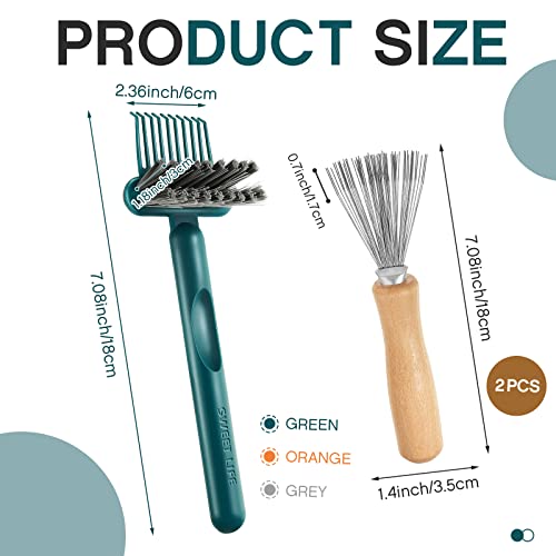 5 Pcs Hair Brush Cleaner Tool Comb Cleaner Wooden Handle Comb Brush Cleaner With Metal Wire Rake 2-In-1 Comb Cleaning Brush Mini Brush Cleaner Brush Rake Cleaner Hair Dirt Remove For Home Salon Use #TOP1