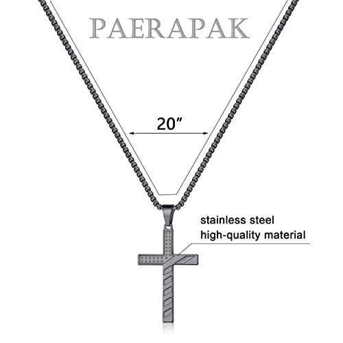 Cross-Necklaces-Gifts-for-Brother-SilverBlack-Cross-Necklace-Cuban-Chain-Cross-Pendant-Necklace-for-Men-Fathers-Day-Christmas-Gift-for-Brother