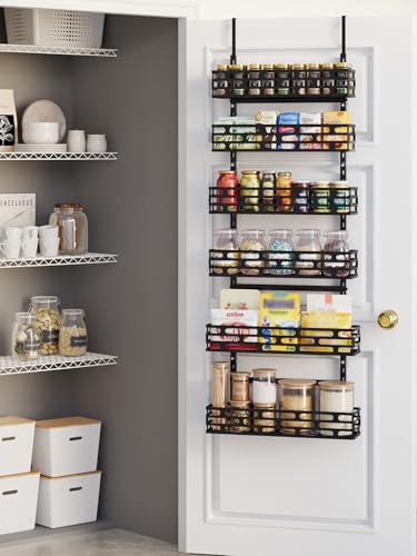 6-Tier Over Door Pantry Rack, Heavy Duty Hanging Storage Organizer
