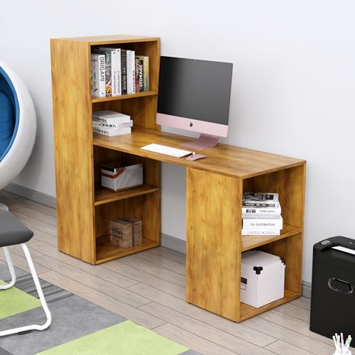 Image of Bniture Wooden Study Table for Home | Engineered Wood Study Table with Book Shelf | Multi Purpose Computer Desk for Writing & Study | Laptop Table for Study Room, Office & Workstation | Giant Wood