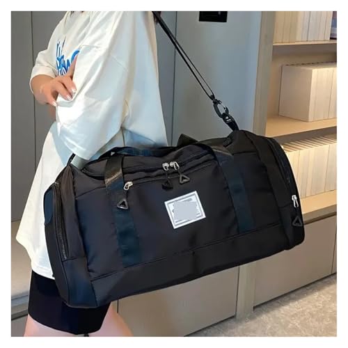 Traveling Bag Large Capacity Pure Cotton Canvas Leather Bags Retro Bag Sports Camping Backpack(Black)3