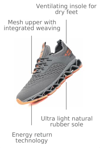 Image of Chopben Men's Running Shoes Blade Non Slip Fashion Sneakers Breathable Mesh Soft Sole Casual Athletic Walking Shoes