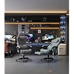 Gaming Chair,Ergonomic Computer Gaming Chair,400lb Load-Bearing,Retractable Footrest/Waist Support/Ergonomic Backrest[Spring + 4D Sponge] (Grey) - Image 2