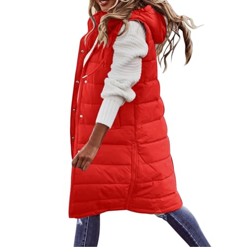 Abrigo de invierno para mujer con chaleco acolchado cálido y bolsillos exteriores cómodos