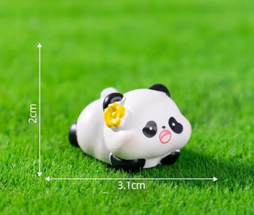 Image of VRB Dec 1 Set Miniature Showpiece Set for Home Decor,Car Dashboard,Valentine,Living Room,Gifts Figurines,Cake Decoration Items,Figurines for Home Decor. ((6 Pcs Lazy Cute Panda))