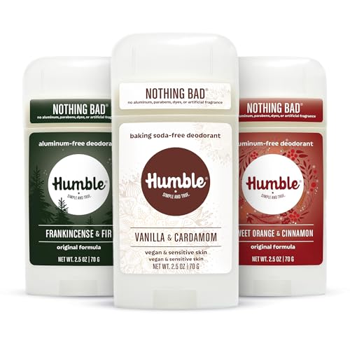 Humble Aluminum-Free Baking Soda-Free Deodorant, Holiday Scents - 3 Pack