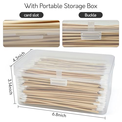 Gun Cleaning Swabs in Storage Box, 6 Inch Bamboo Handled Pistol Cleaning Swabs - Highly Absorbent Gun Swabs, Lint Free Gun Cleaning Supplies Swabs for Precision Gun Cleaning, Applying (500PCS) - Thumbnail 6