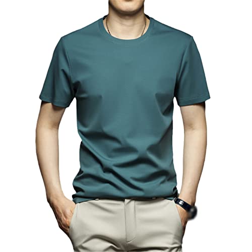 T-shirt d'été col rond homme en soie glacée pour look casual chic