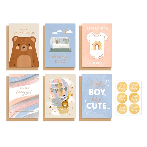 American Greetings 6-Count Baby Celebrations Card Bundle with Env...