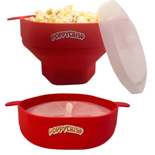 PoppyCrisp - Cuenco plegable silicona para palomitas, palomitero plegable, palomitero silicona,...