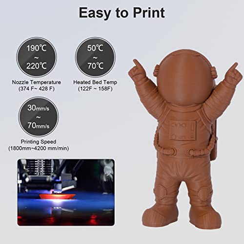 Image of GIANTARM Matte PLA, 1.75mm PLA Filament, 1KG Spool(2.2lb), Vacuum Packaging, 3D Printer Filament for Bambu Lab (Matte Brown)