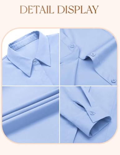 Image of IN'VOLAND Women Plus Size Button Down Shirts Long Sleeve Office Work Blouse