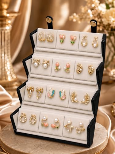 Image of Shining Diva Fashion 12 Pairs Set Earrings for Women Girls with Stylish Organizer Box | Valentine Birthday Rakshabandhan Gifts for Girls Girlfriend Wife Sister