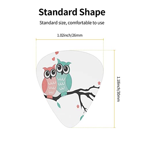Lot de 12 médiators pour guitare acoustique électrique Motif couple de chouettes assis sur une branche d’arbre - Les Beatles, Paul McCartney, John Lennon, RIngo Starr, George Harrison Lot de 12 médiators pour guitare acoustique électrique Motif couple de chouettes assis sur une branche d'arbre – Image 5