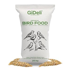 GiDeli Vogelfutter für Wildvögel ganzjährig 25 kg Wildvogelfutter erstklassige Zusammensetzung