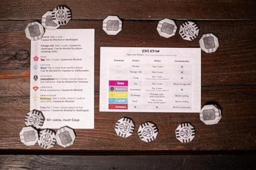 Image of Awestuffs Cooup Card Game | Fast Bluffing and Social Deduction Strategy | Hidden Roles, Deception, and Player Interaction | Quick 15-Minute Game for 2-6 Players | Adults, Teens, Families