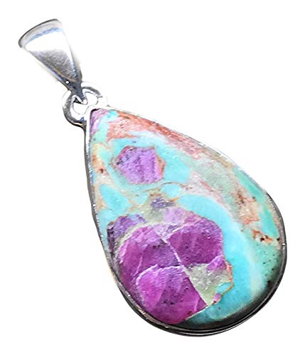 Natural Ruby in Fuchsite 925 Solid Sterling Silver Pendant 35mm