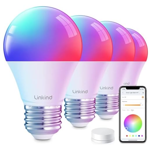 Linkind Smart Light Bulbs with Remote Control, Smart Bulb That Work with Alexa & Google Home, 16 Million Color Changing Light Bulbs 60W, A19 E26 2.4Ghz WiFi Light Dimmable,1800K-6500K,800lm 4 Pack