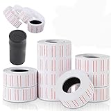 Buytra 10 Rolls Retail Product Price Tags Labels Paper Stickers with Refill Ink Roll for MX-5500 Price Gun Labeller
