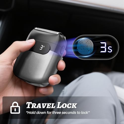 Image of Electric Foil Shaver for Men, Compact 3D Floating Shaving Heads, Electric Razor for Men, IPX8 Waterproof, USB-C Fast Energy, 90-Min Runtime, LED Display, Wet /Dry, Travel Lock Father's Day Gunmetal