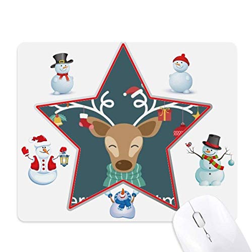Tapis de souris Noël étoile et bonhomme de neige pour souris optique et décoration