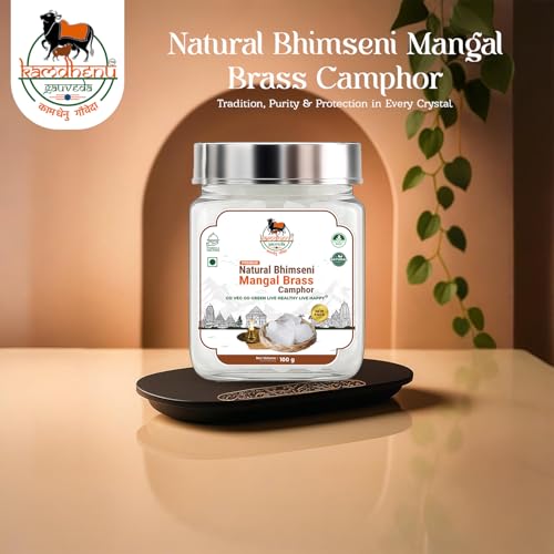 Image of Desi Natural Bhimseni Mangal Baras Camphor | 100% Pure Organic Feng Shui Baras Kapoor | Lab-Tested Edible | Electric Diffuser, Havan, Jain Aarti Pacha Karpooram | 100g, Bhimsen Kapuram 100g