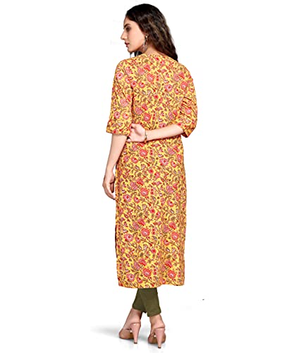 Image of Rajnandini Women's Cotton Straight Fit Straight Kurti