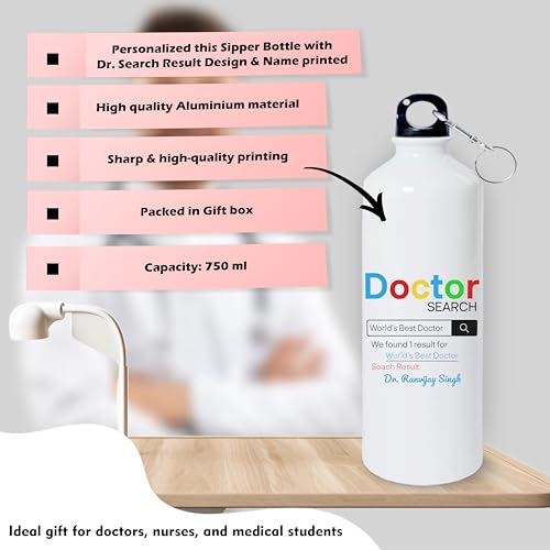 Image of SAVRI Custom Name Doctor Gift Set - Printed Bottle, Mug & Mouse Pad with Doctor-Themed Design. Best Gifts for Doctors,Nurses, Medical Professionals,Students for Birthdays or Appreciation