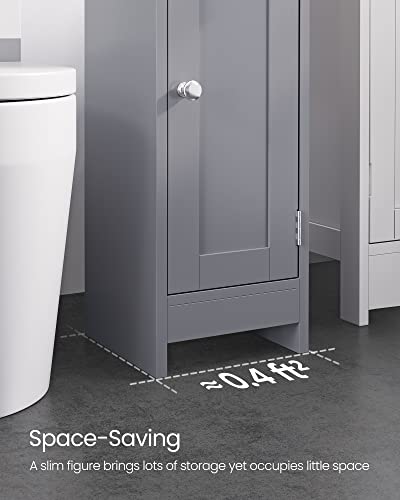 Image of VASAGLE Small Storage Corner Floor Cabinet with Door, Dove Gray